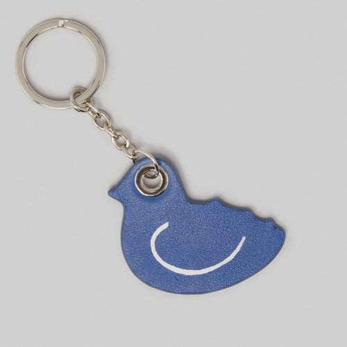 Blue duck-shaped keychain
